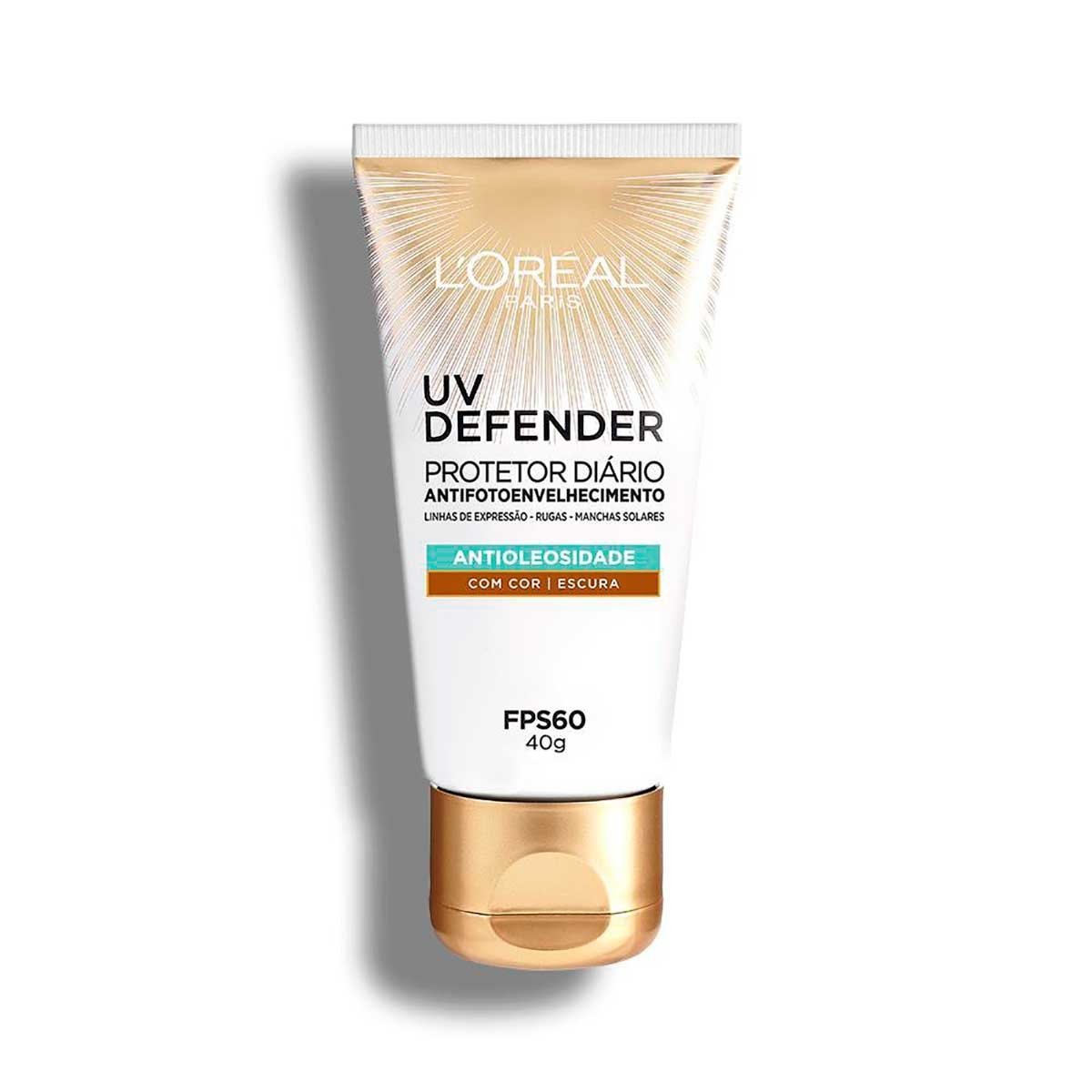 Protetor Solar UV Defender Loreal Com Cor Escura FPS60 40g