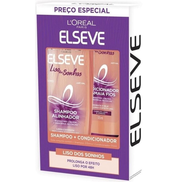 Encontraproduto.com.br - Kit Liso Dos Sonhos Elseve Shampoo 375ml + Condicionador 170ml