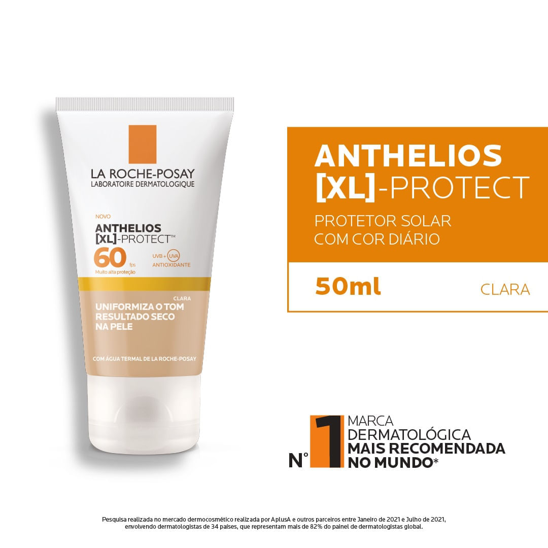 Encontraproduto.com.br - Protetor Solar Facial La Roche-Posay Anthelios XL Protect Cor Clara FPS60 Com 40g