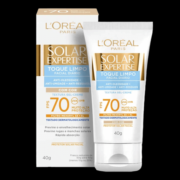 Encontraproduto.com.br - Protetor Solar LOréal Paris Solar Expertise Facial Toque Limpo com Cor FPS 70 40g