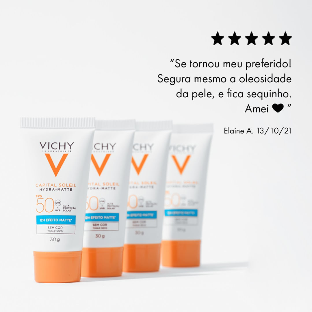 Encontraproduto.com.br - Protetor Solar Facial Vichy Capital Soleil Hydra-Matte FPS50 com 30g