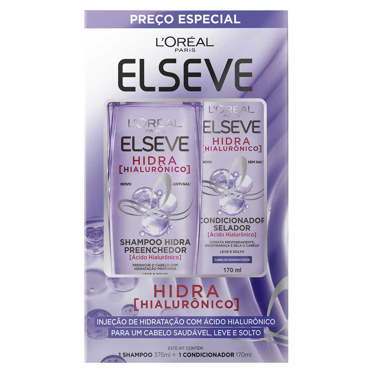 Encontraproduto.com.br - Shampoo+ Condicionador Elseve Hidra Hialurônico 375ml+ 170ml