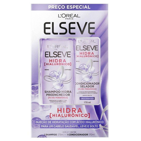 Encontraproduto.com.br - Shampoo+ Condicionador Elseve Hidra Hialurônico 375ml+ 170ml
