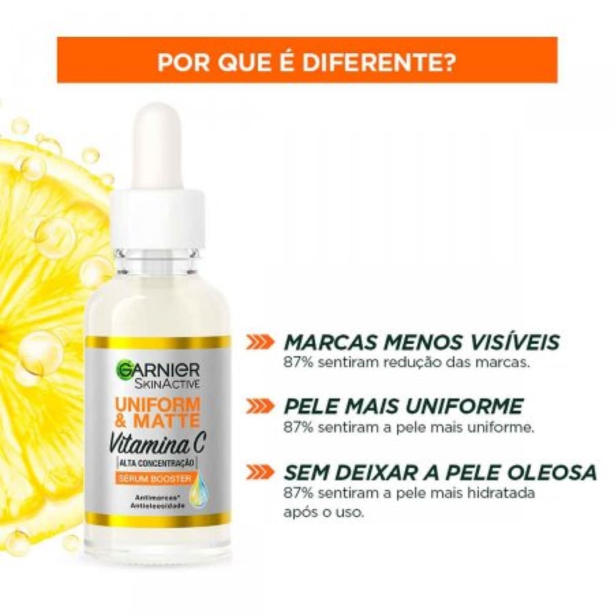 Sérum Facial Garnier Uniforme & Matte Vitamina C 30ml