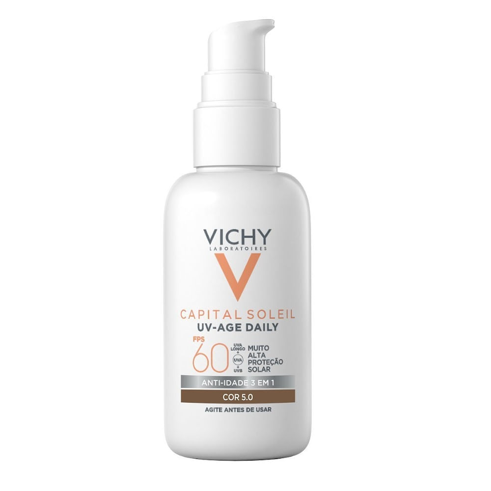 Encontraproduto.com.br - Vichy Protetor Solar Rosto FPS60 Capital Soleil UV Age Cor 5.0 40g