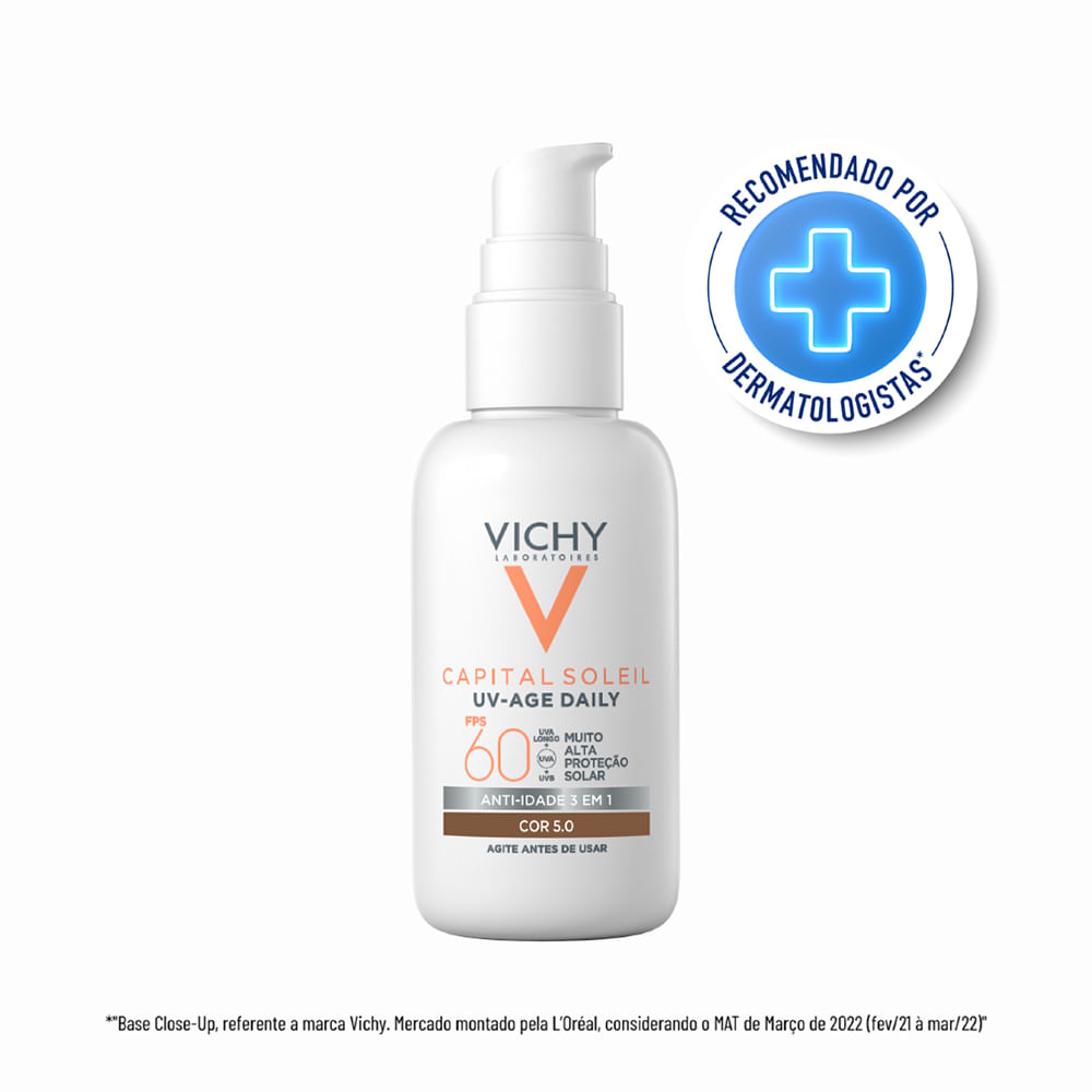 Encontraproduto.com.br - Vichy Protetor Solar Rosto FPS60 Capital Soleil UV Age Cor 5.0 40g