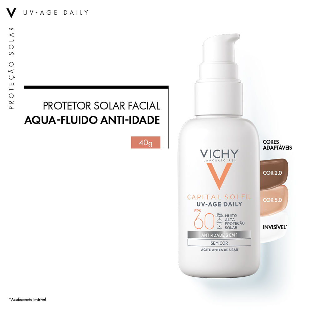 Encontraproduto.com.br - Vichy Protetor Solar Rosto FPS60 Capital Soleil UV Age Cor 5.0 40g