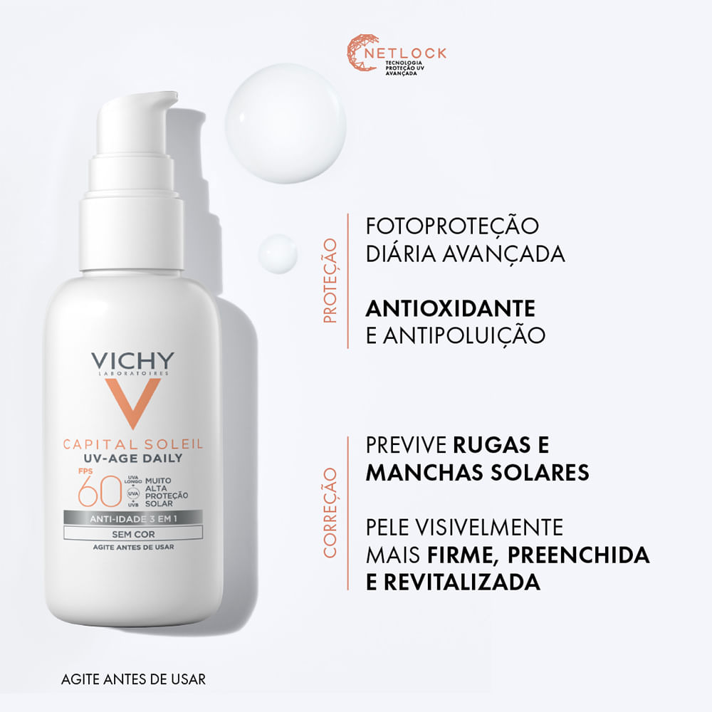 Encontraproduto.com.br - Vichy Protetor Solar Rosto FPS60 Capital Soleil UV Age Cor 5.0 40g