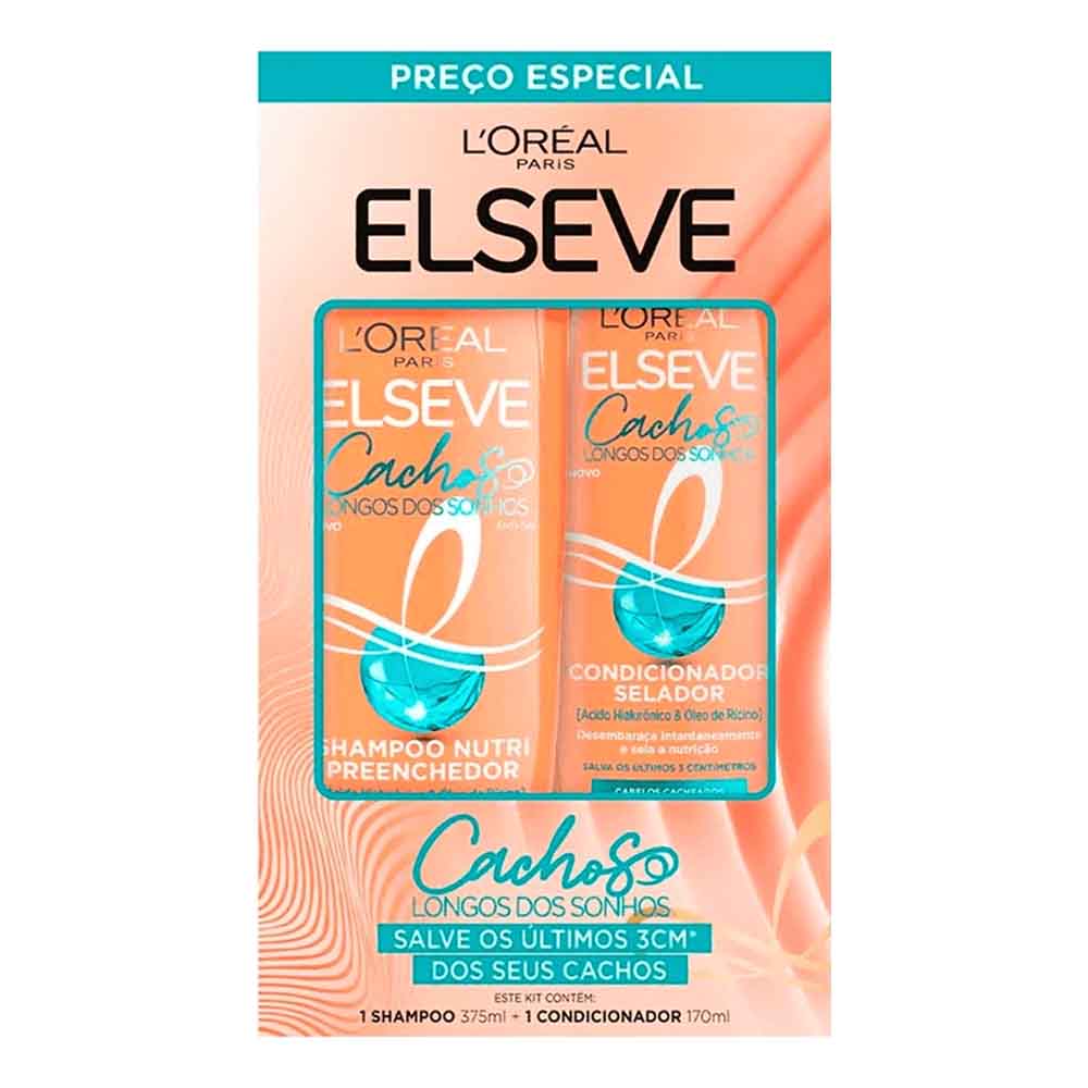 Encontraproduto.com.br - Kit Shampoo 375ml Condicionador 170ml Elseve Cachos Dos Sonhos