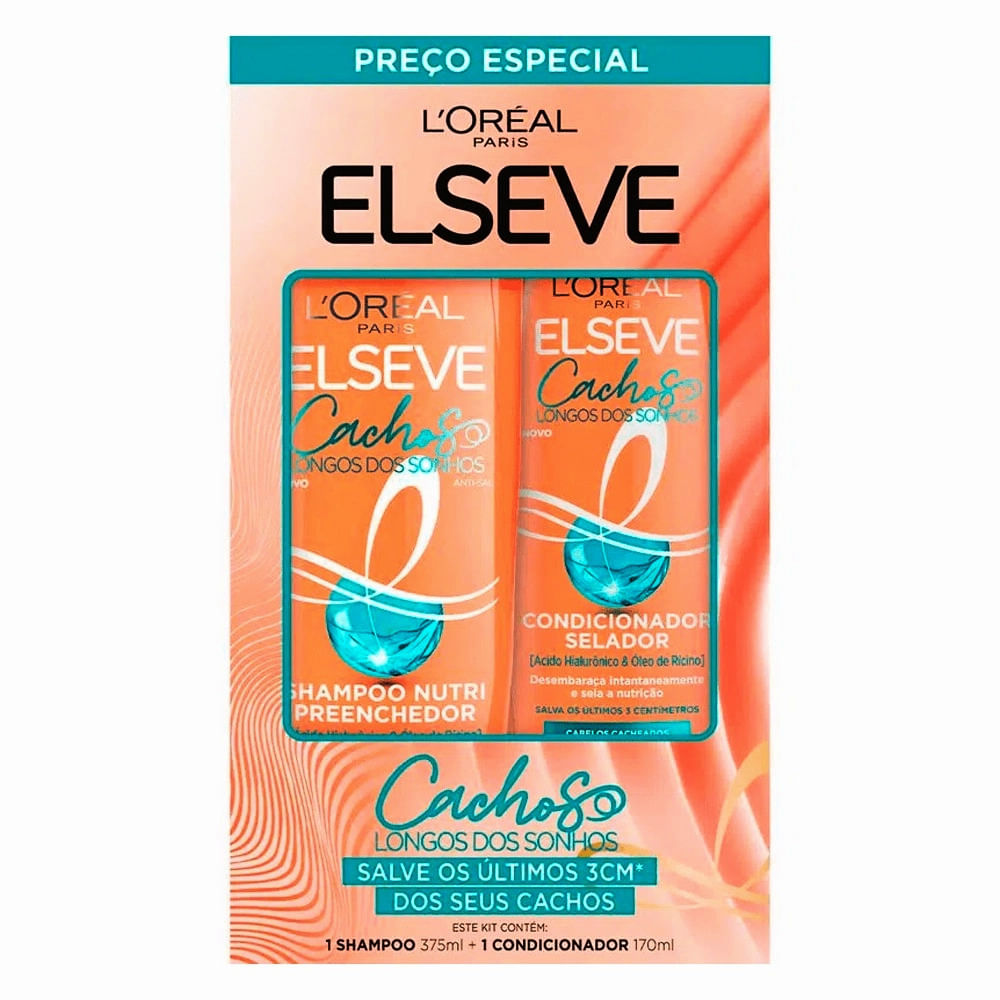 Encontraproduto.com.br - Kit Shampoo 375ml Condicionador 170ml Elseve Cachos Dos Sonhos