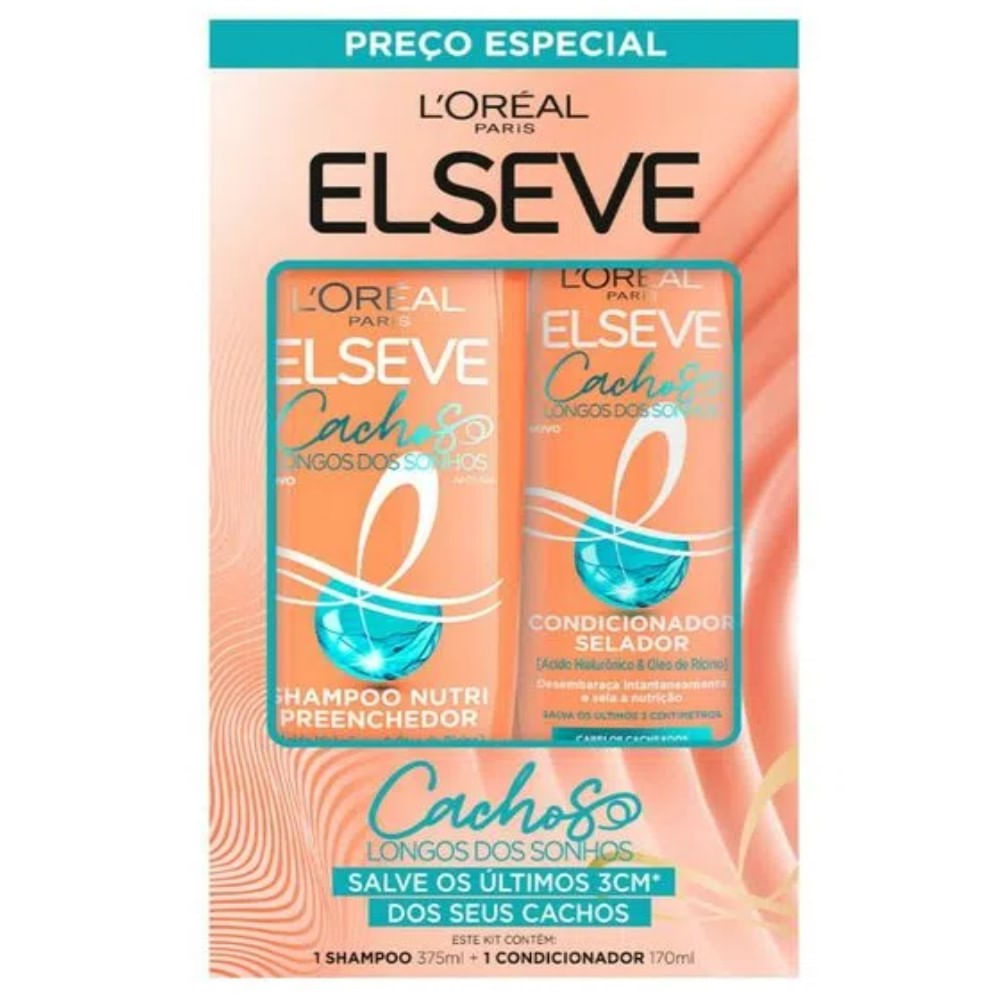 Encontraproduto.com.br - Kit Shampoo 375ml Condicionador 170ml Elseve Cachos Dos Sonhos