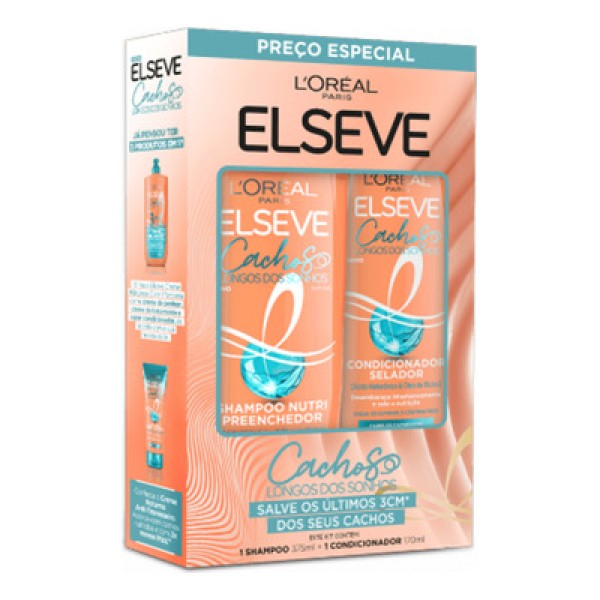 Kit Shampoo 375ml Condicionador 170ml Elseve Cachos Dos Sonhos