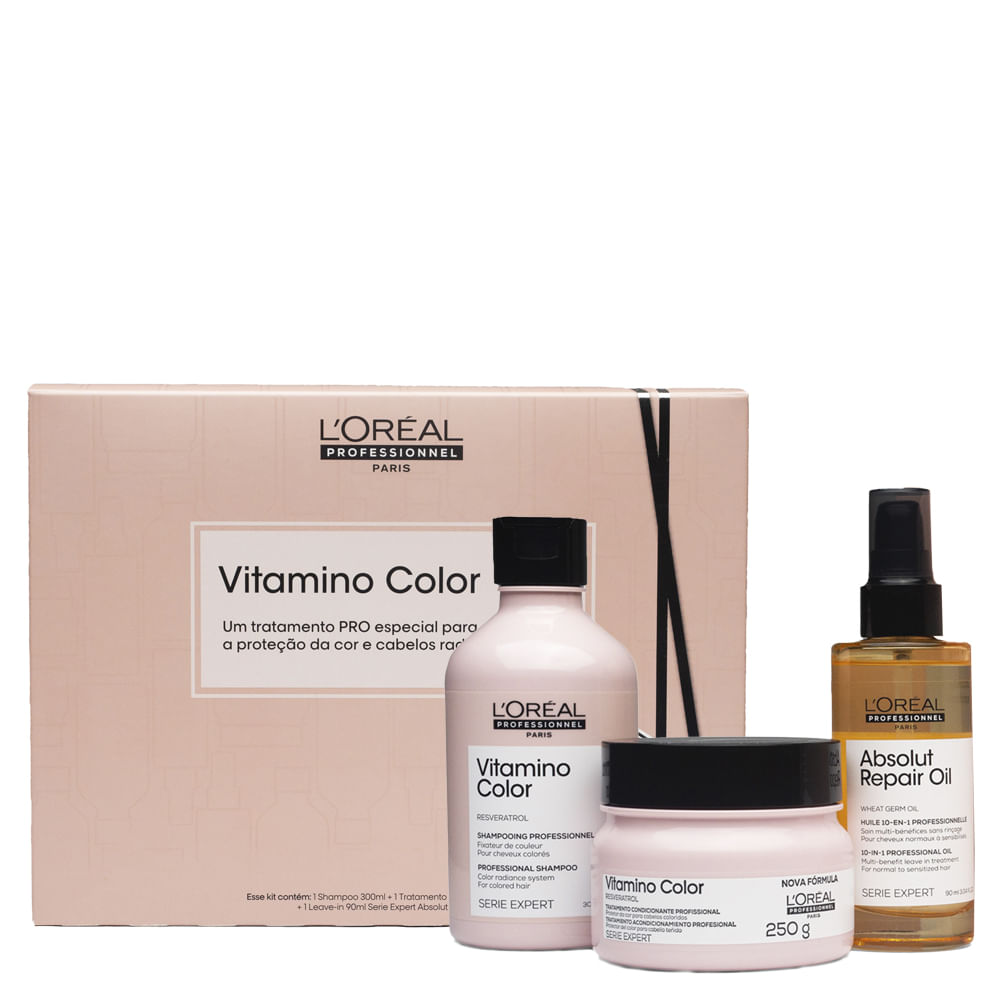 L’Oréal Professionnel Vitamino Color Trio Kit - Shampoo + Máscara + Óleo