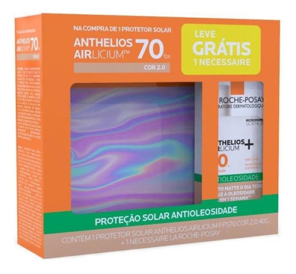 Protetor Solar La Roche Posay Anthelios Airlicium Fps70 Cor 2.0 - 40g + 1 Necessaire