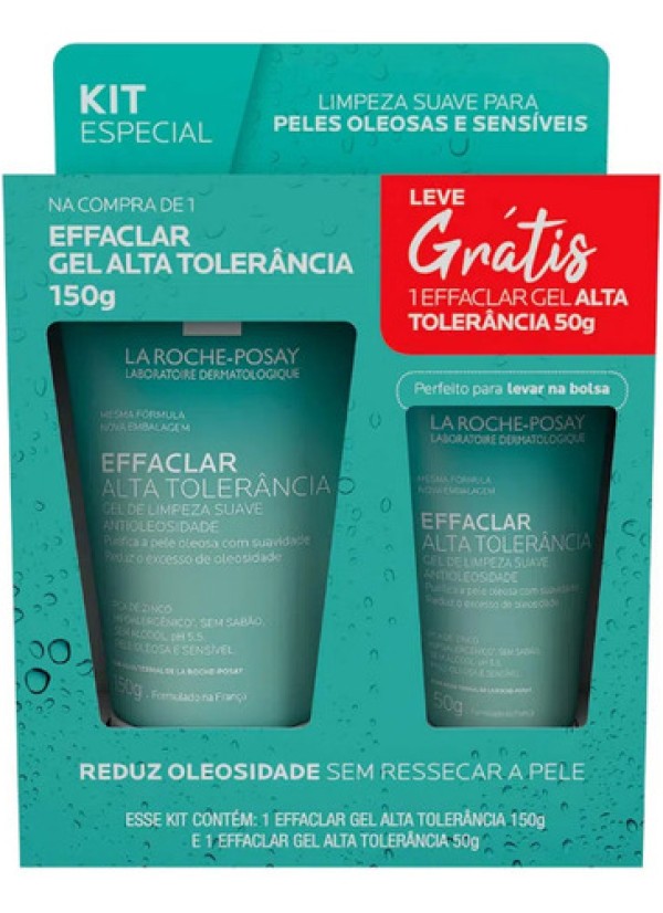 La Roche-Posay Kit – Gel de Limpeza Facial Effaclar Alta Tolerância 150g + 50g