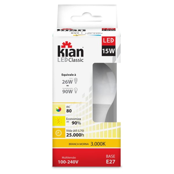 Encontraproduto.com.br - Lâmpada Led 15W Kian Amarela Bivolt