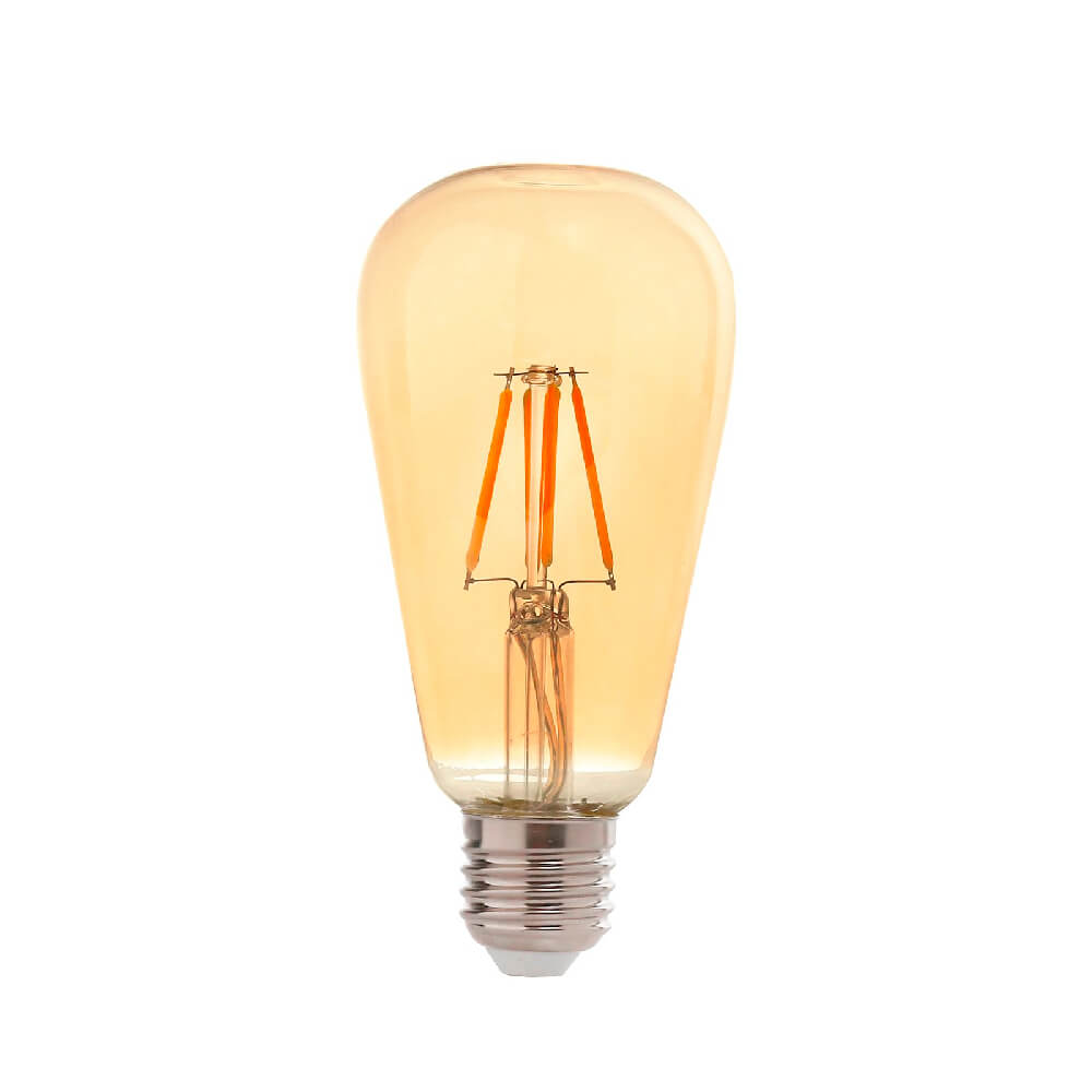Encontraproduto.com.br - Lâmpada Pêra LED Filamento Retrô Amarela Bivolt 4W E27 - KIAN