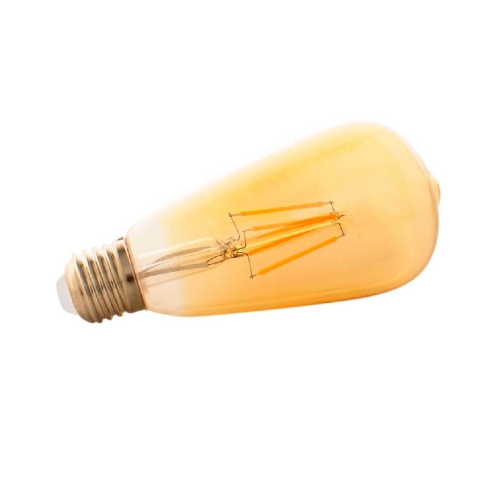 Encontraproduto.com.br - Lâmpada Pêra LED Filamento Retrô Amarela Bivolt 4W E27 - KIAN