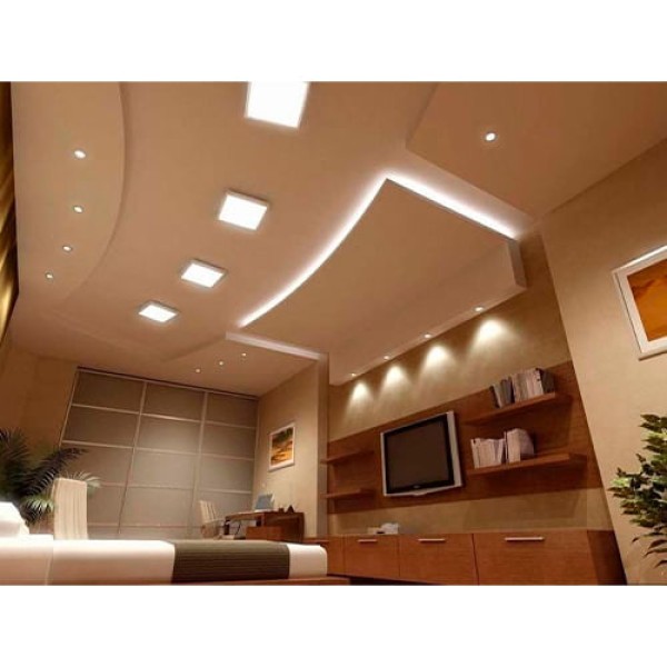 Encontraproduto.com.br - Luminária Led Slim Quadrada Sobrepor 18W 6.500K Branca Fria Bivolt Economax - Kian