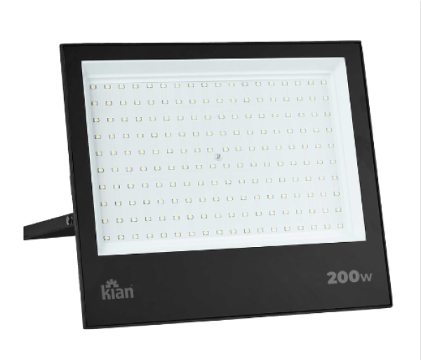 Encontraproduto.com.br - Refletor LED Bivolt 200W 6500K Branco Frio 16000 Lúmens 120 Graus Preta PRÓ G5 IP65 Kian
