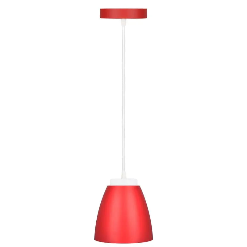 Luminária Pendente 9w Branca Fria Cor Vermelha Bivolt