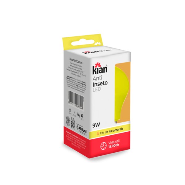 Lampada Led Bulbo E-27 9W Bivolt Anti-Inseto 15736 Kian