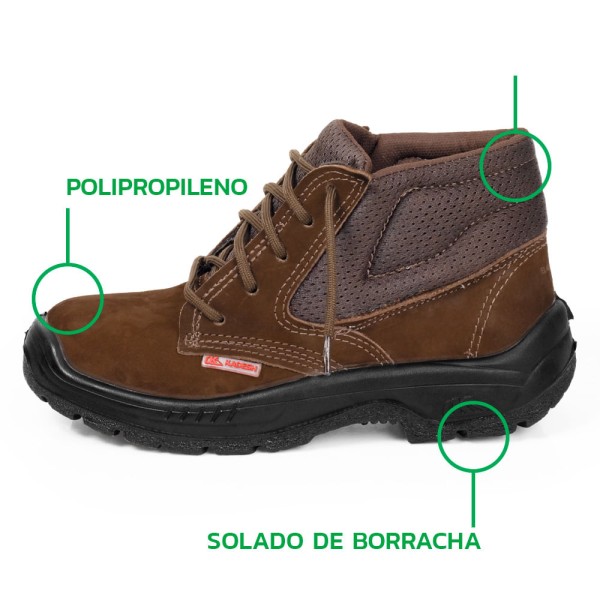Encontraproduto.com.br - Botina de Eletricista Kadesh Nobuck 403GM com Bico PP Marrom