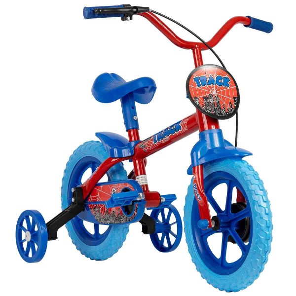 Encontraproduto.com.br - Bicicleta Infantil Aro 12 Track&Bikes Arco-Íris Azul com Vermelho