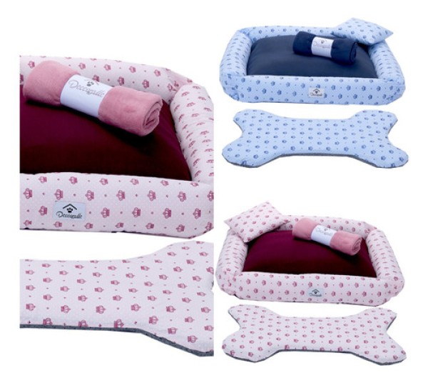Kit Cama Pet Para Cachorro Ou Gato Realeza 04 Peças M Ou G*