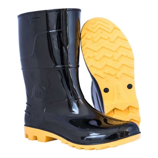 Bota Pvc Com Médio 28 Cf Preto - Amarelo N36 Kadesh