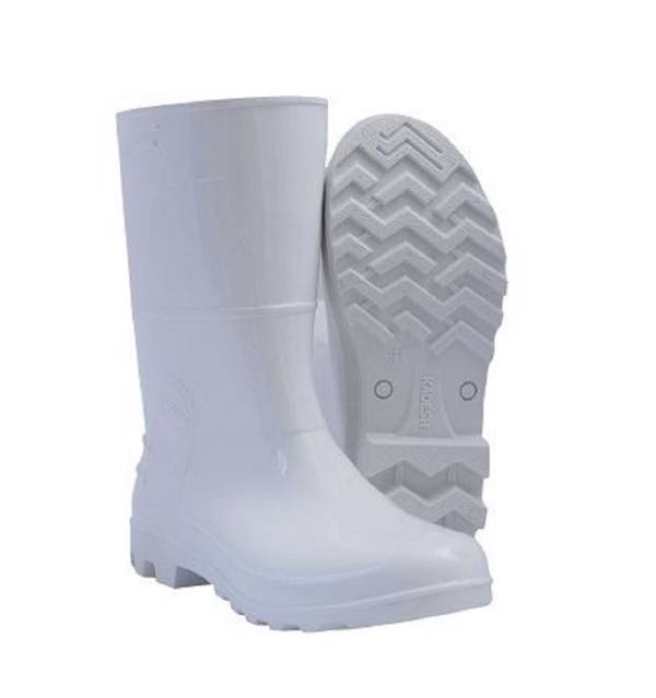 Bota PVC Cano Médio Sem Forro Branca Nº 38 Par Kadesh