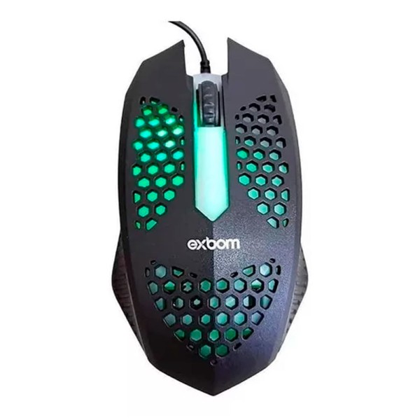 Encontraproduto.com.br - Mouse Óptico USB RGB MS-C33 Preto 1200 DPI Exbom