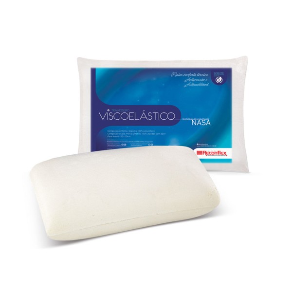 Encontraproduto.com.br - Travesseiro Reconflex Viscoelástico Nasa 15cm com Espuma Poliuretano - Branco