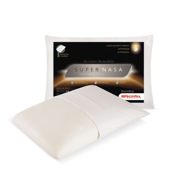 Travesseiro Reconflex Viscoelástico Super Nasa 17cm com Espuma Poliuretano - Branco