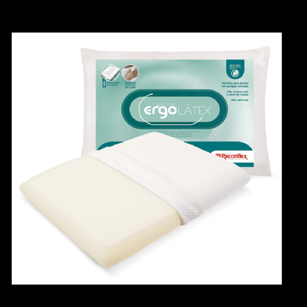 Encontraproduto.com.br - Travesseiro Ergolátex Reconflex 12cm com Espuma Poliuretano HR - Branco