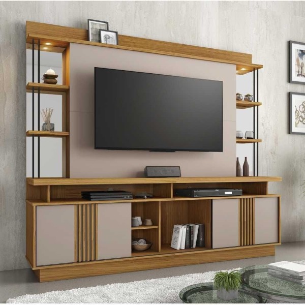Encontraproduto.com.br - Home Esplendor Para Tv Até 65 Polegadas Jcm Movelaria Freijó Off White