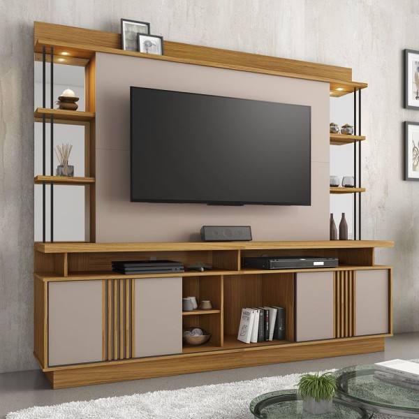 Encontraproduto.com.br - Home Esplendor Para Tv Até 65 Polegadas Jcm Movelaria Freijó Off White