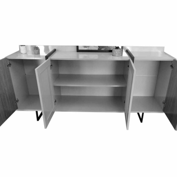 Encontraproduto.com.br - Buffet E Rack Carícia Com Tela Jcm Movelaria Freijó Off White