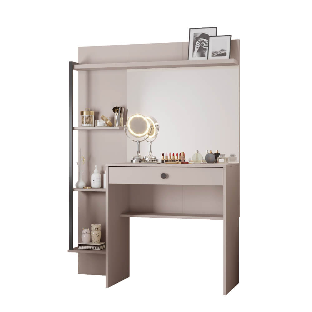 Encontraproduto.com.br - Penteadeira Camarim Encanto Candian com prateleiras  - Off White