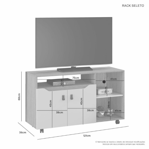 Encontraproduto.com.br - Rack Seleto Candian Jcm Movelaria Café Com Onix