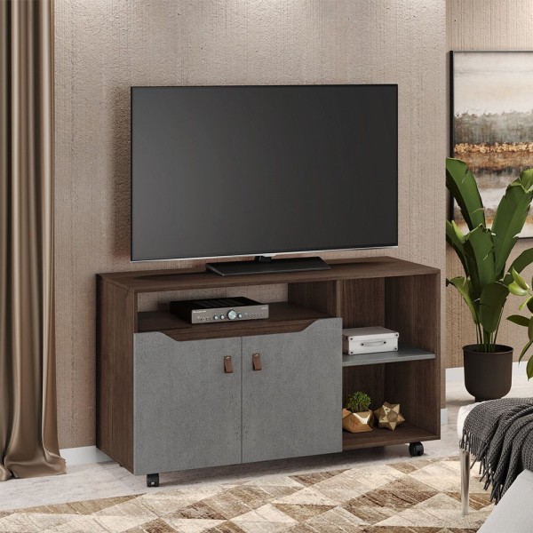 Encontraproduto.com.br - Rack Seleto Candian Jcm Movelaria Café Com Onix