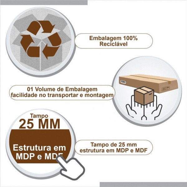 Encontraproduto.com.br - Escrivaninha Vigor Candian com prateleiras - Cinamomo/Off White