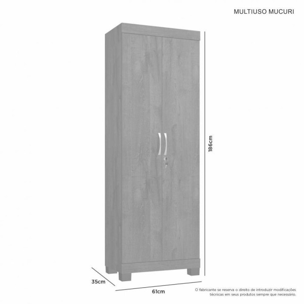 Encontraproduto.com.br - Armário Multiuso Mucuri 2 Portas Jcm Movelaria Cinamomo Off White