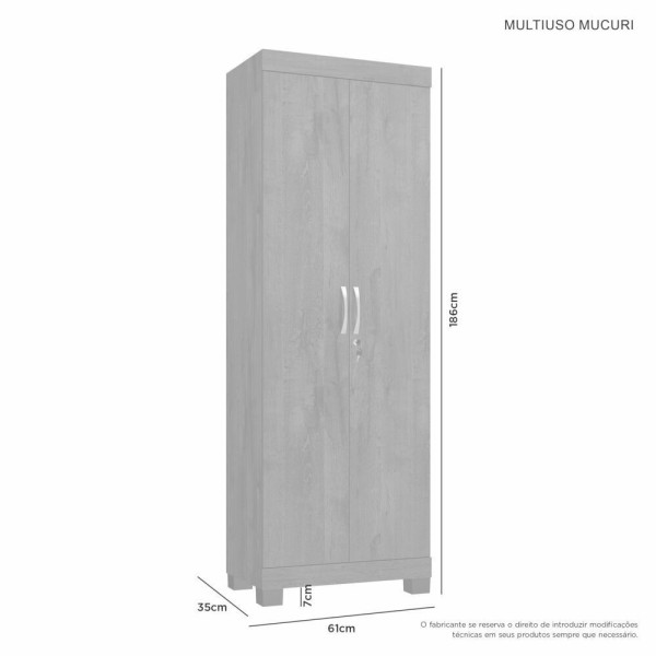 Encontraproduto.com.br - Armário Multiuso Mucuri 2 Portas Jcm Movelaria Cinamomo Off White