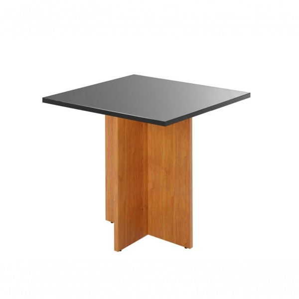 Encontraproduto.com.br - Mesa Robusta Candian 90Cm Tampo Vidro Jcm Movelaria Cinamomo/Grafite