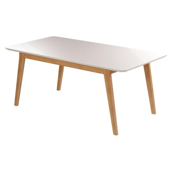 Encontraproduto.com.br - Mesa Sala De Jantar Elegance Tampo Com Vidro 120X80Cm Off White Off White