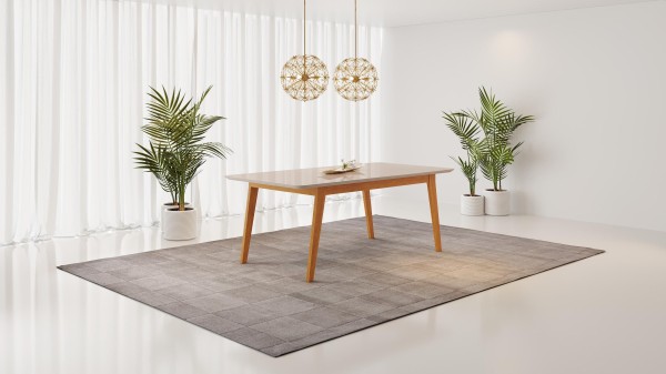 Encontraproduto.com.br - Mesa Sala De Jantar Elegance Tampo Com Vidro 120X80Cm Off White Off White