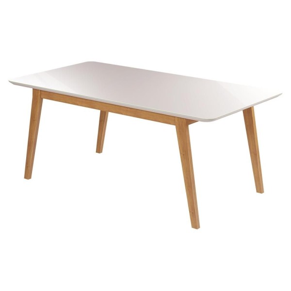 Encontraproduto.com.br - Mesa Sala De Jantar Elegance Tampo Com Vidro 120X80Cm Off White Off White