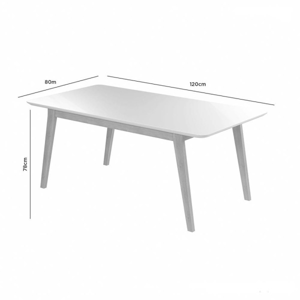 Encontraproduto.com.br - Mesa Sala De Jantar Elegance Tampo Com Vidro 120X80Cm Off White Off White