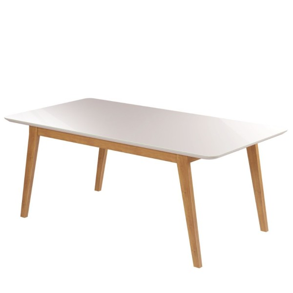 Encontraproduto.com.br - Mesa Sala De Jantar Elegance Tampo Com Vidro 120X80Cm Off White Off White